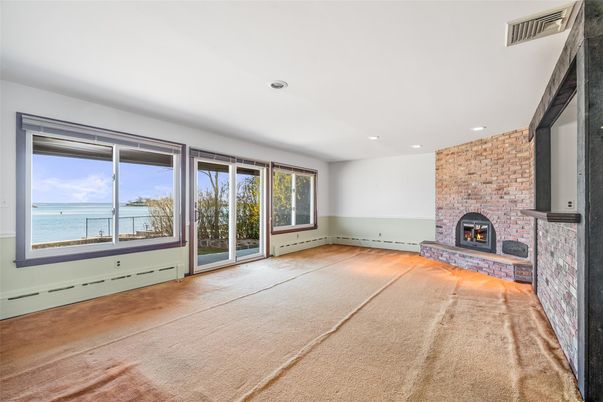 Empty room, Fireplace, Interior, Recessed Lighting, Water