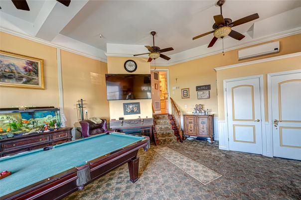Billiard Table, Fireplace, Game Room, Interior