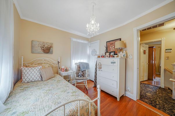 Bedroom, Chandelier, Interior, Wood Texture Flooring