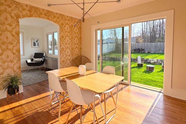 Dining room, Interior, Wood Texture Flooring