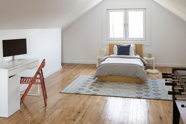 Bedroom, Interior, Wood Texture Flooring