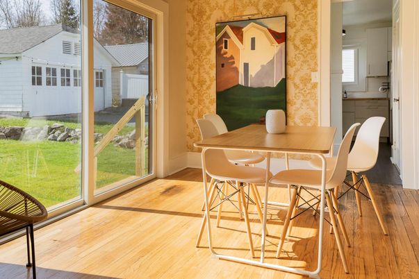 Dining room, Interior, Wood Texture Flooring