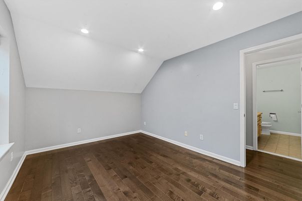 Bathroom, Empty room, Interior, Recessed Lighting, Wood Texture Flooring