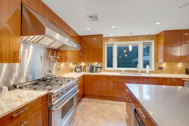 Interior, Kitchen, Pendant Lights, Recessed Lighting, Stainless Steel Appliances