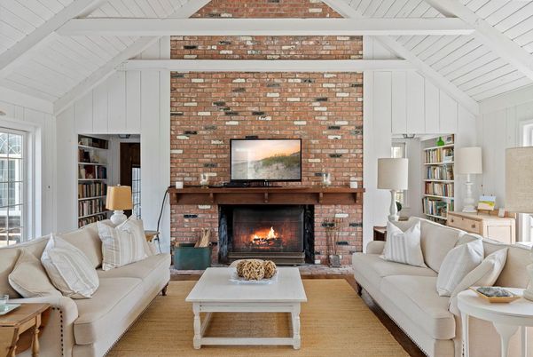Fireplace, Interior, Living room, Stone Walls