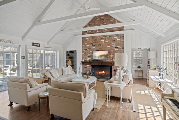 Fireplace, Interior, Living room, Piano, Stone Walls, Wood Texture Flooring