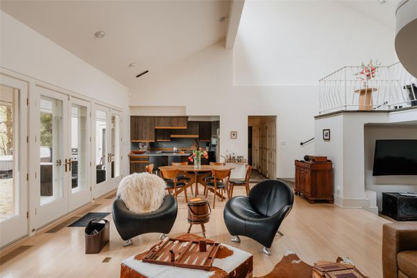 Dining room, Interior, Kitchen, Recessed Lighting, Wood Texture Flooring