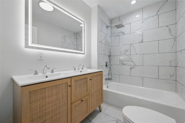 Bathroom, Interior, Marble, Marble Walls, Recessed Lighting