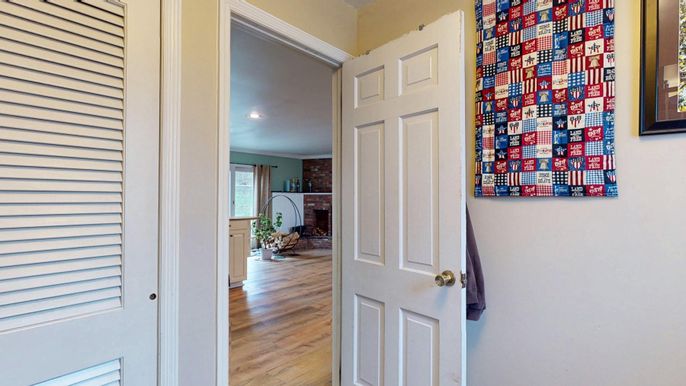 Interior, Recessed Lighting, Stone Walls, Wood Texture Flooring