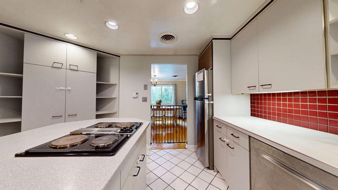 Dining room, Interior, Kitchen, Recessed Lighting