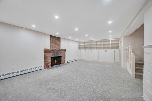 Empty room, Fireplace, Interior, Recessed Lighting