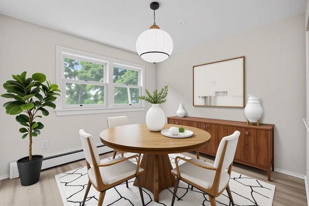 Dining room, Interior, Wood Texture Flooring