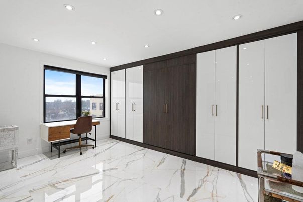 Home Office, Interior, Marble, Recessed Lighting