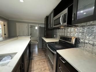 Interior, Kitchen, Recessed Lighting, Wood Texture Flooring