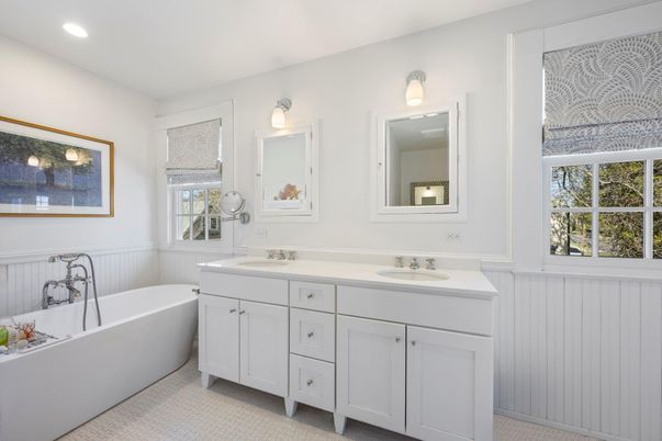 Bathroom, Dual Sink Vanities, Free Standing Baths, Interior, Recessed Lighting