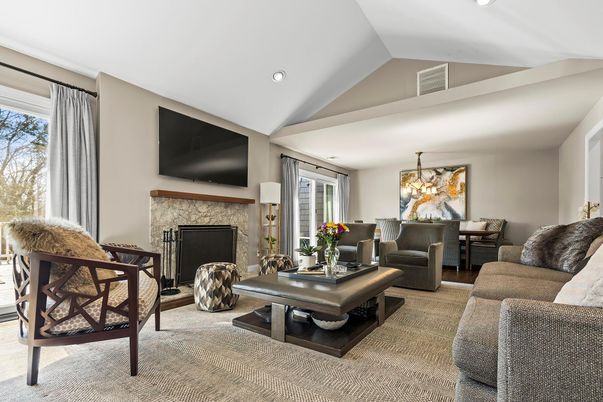 Fireplace, Interior, Living room, Recessed Lighting