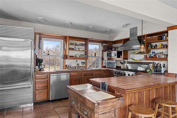 Interior, Kitchen, Stainless Steel Appliances, Tile Countertops
