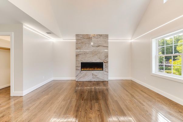 Empty room, Fireplace, Interior, Wood Texture Flooring