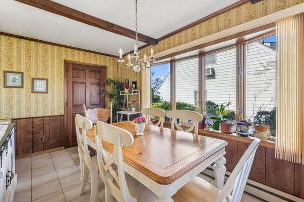 Chandelier, Dining room, Interior, Wooden Beams