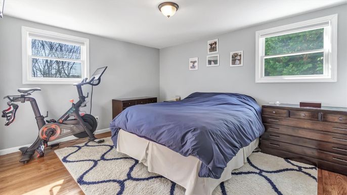 Bedroom, Fitness Equipment, Interior, Wood Texture Flooring