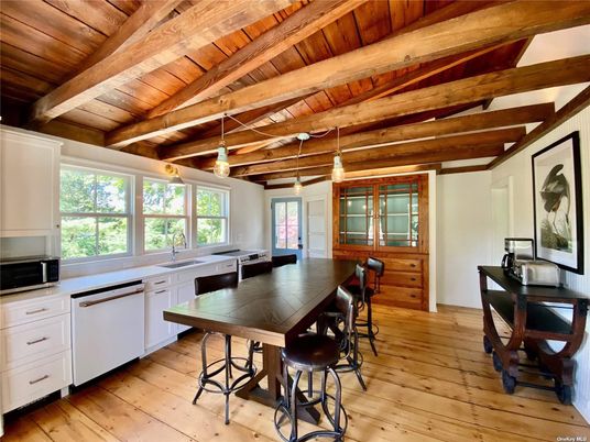 Interior, Kitchen, Pendant Lights, Wooden Beams, Wooden Ceilings, Wood Texture Flooring