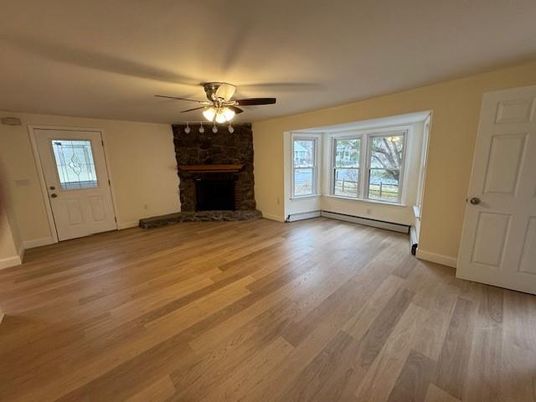 Empty room, Fireplace, Interior, Wood Texture Flooring