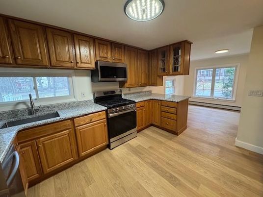 Interior, Kitchen, Recessed Lighting, Wood Texture Flooring