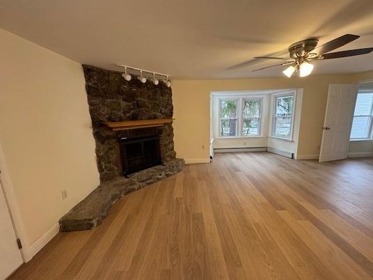Empty room, Fireplace, Interior, Wood Texture Flooring