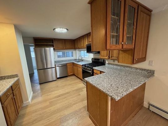 Interior, Kitchen, Stainless Steel Appliances, Wood Texture Flooring