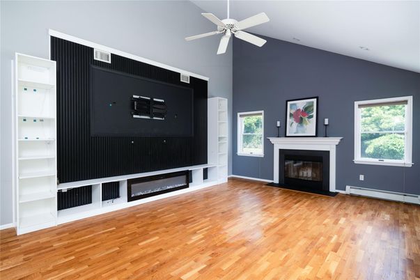 Fireplace, Interior, Wood Texture Flooring