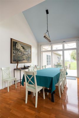 Chandelier, Dining room, Interior, Pendant Lights, Wood Texture Flooring
