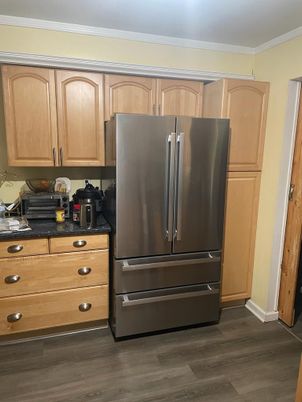 Interior, Kitchen, Stainless Steel Appliances, Wood Texture Flooring