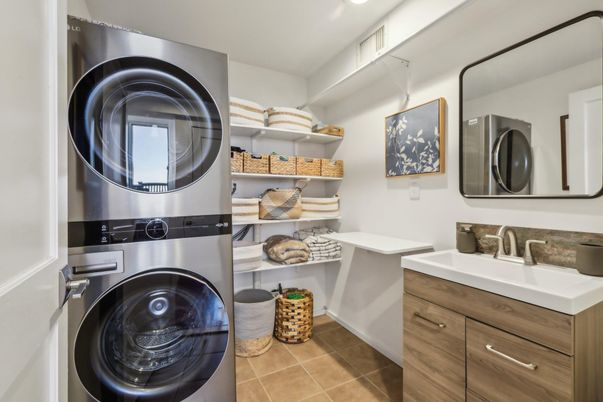 Bathroom, Interior, Recessed Lighting, Utility Closets, Washer
