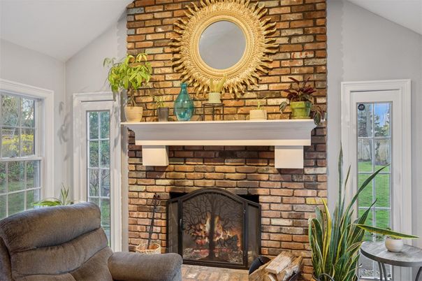 Fireplace, Interior, Stone Walls