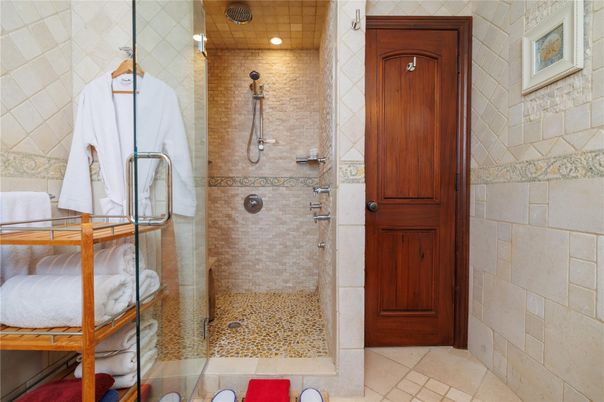 Bathroom, Glass Shower, Interior, Stone Walls