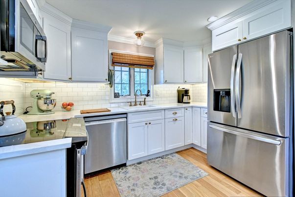 Interior, Kitchen, Stainless Steel Appliances, Wood Texture Flooring