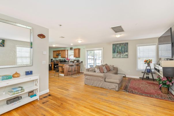 Dining room, Interior, Kitchen, Living room, Wood Texture Flooring