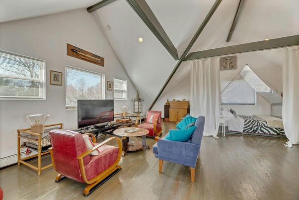 Interior, Living room, Recessed Lighting, Wooden Beams, Wood Texture Flooring