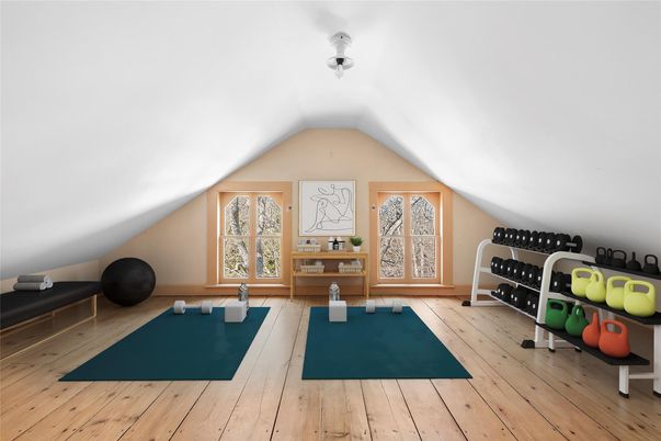 Fitness Equipment, Interior, Wood Texture Flooring