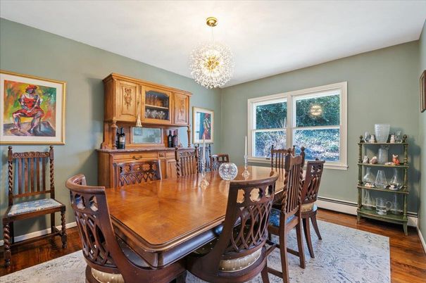 Chandelier, Dining room, Interior, Wood Texture Flooring
