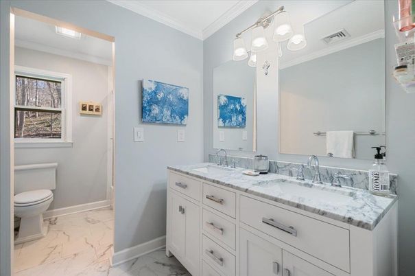 Bathroom, Dual Sink Vanities, Interior, Marble