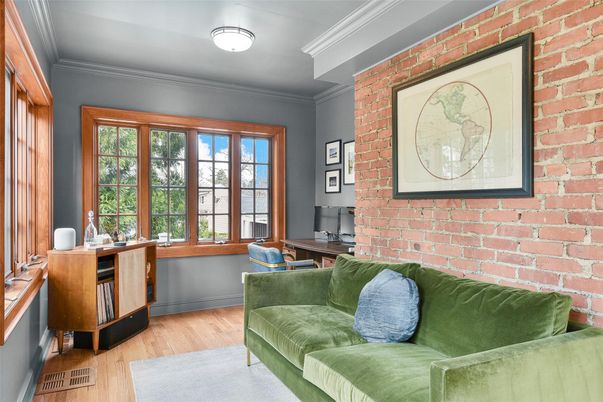 Interior, Living room, Stone Walls, Wood Texture Flooring