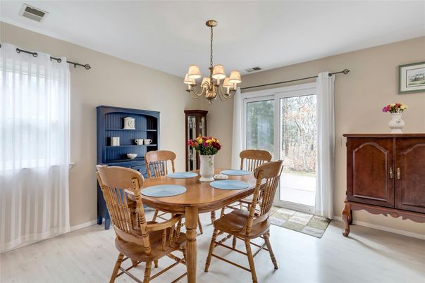 Chandelier, Dining room, Interior, Wood Texture Flooring