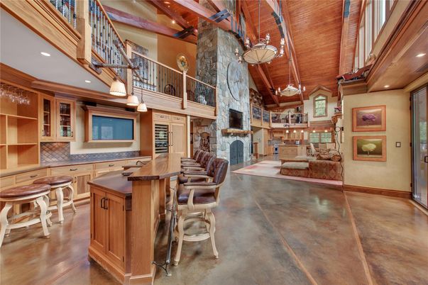 Fireplace, Interior, Pendant Lights, Recessed Lighting, Wooden Beams, Wooden Ceilings