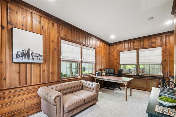 Home Office, Interior, Recessed Lighting, Wooden Walls