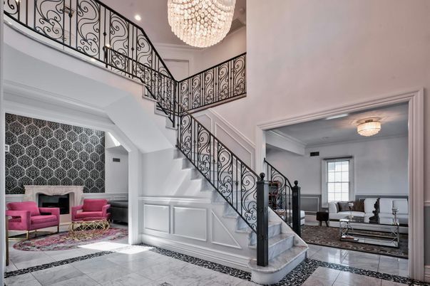 Chandelier, Interior, Marble, Recessed Lighting