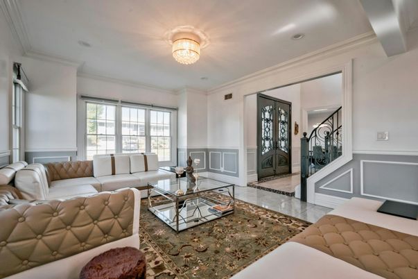 Chandelier, Fireplace, Interior, Living room, Recessed Lighting