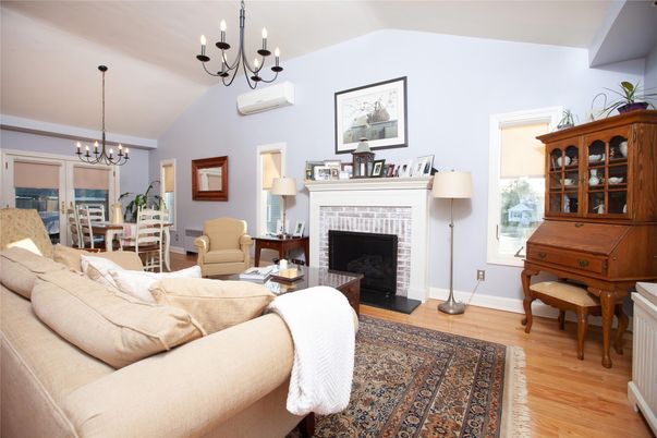 Chandelier, Dining room, Fireplace, Interior, Living room, Wood Texture Flooring