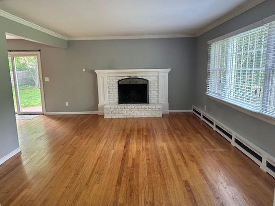 Empty room, Fireplace, Interior, Wood Texture Flooring