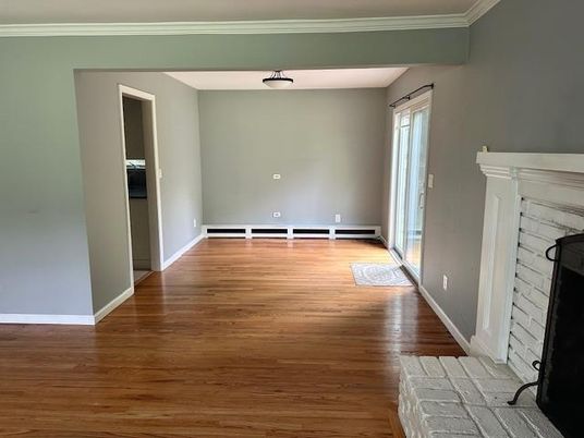 Empty room, Fireplace, Interior, Wood Texture Flooring